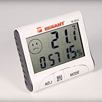 Термогигрометр комнатный с часами и функцией будильника REXANT