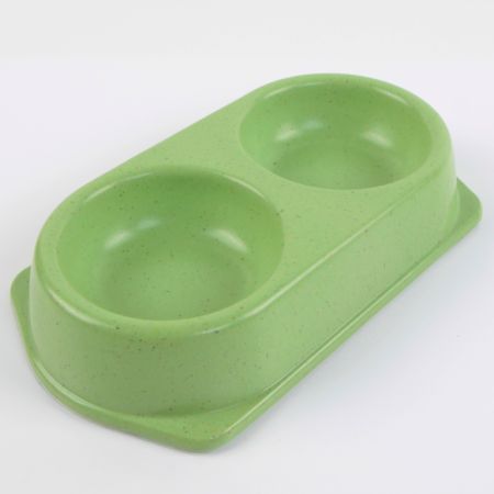 Миска двойная, 25x14x4.5 см, 180+180 мл, зеленый