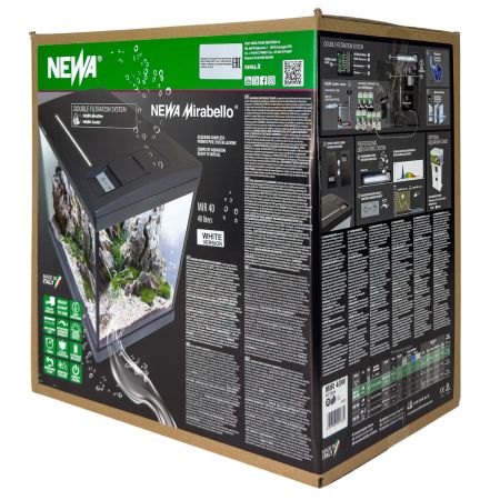 Аквариум Newa Mirabello MIR 40 LED, 40 л, с фильтром, нагревателем и освещением рассвет-закат, белый NEW VERSION