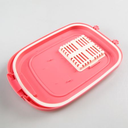 Контейнер Catidea для сухого корма на 5 л (2 - 2,5 кг), совок, розовый