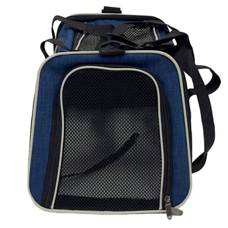 Сумка переноска складная для собак и кошек 45х30х30 см, синяя