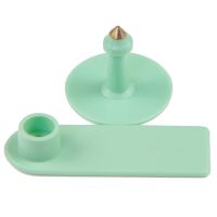 Бирка двойная 50х18 мм, зелёная, прямоугольная, 100 шт. для свиней, коз, овец, собак и других животных