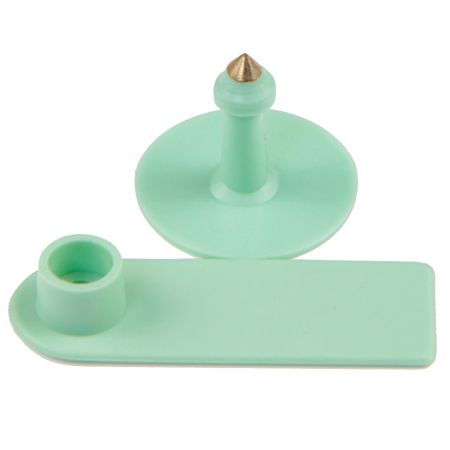 Бирка двойная 50х18 мм, зелёная, прямоугольная, 100 шт. для свиней, коз, овец, собак и других животных