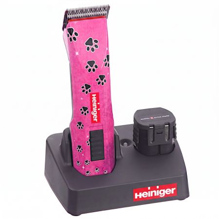 Машинка Heiniger Saphir Pink для стрижки животных, собак, кошек с 2-я аккумуляторами и лезвием #10 1,5 мм "red line"