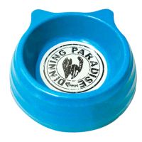 Миска бамбуковая для собак и кошек, 12.5x12x4 см, 150 мл, голубой