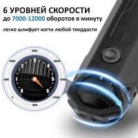 Гриндер для кошек и собак Petwant N60 USB, подсветка, LED индикатор, 6 скоростей, серый