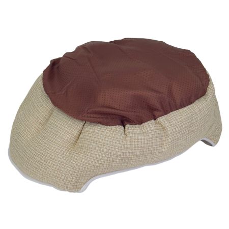 Лежак с бортом 53х47х18 см, меховой, съемная подушка, бежевый