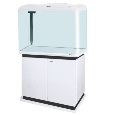 Аквариум с тумбой Boyu EC-600 панорамный, 66 л, с фильтром и LED-лампой, белый