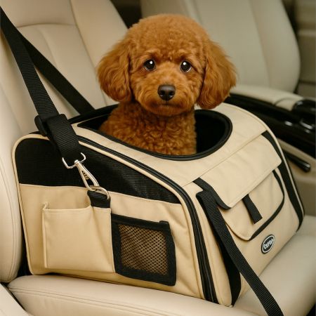 Сумка-переноска Petcomer для собак и кошек 41х34х30 см, бежевый Сумка-переноска Petcomer для собак и кошек 41х34х30 см, бежевый