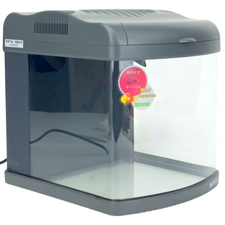 Аквариум Boyu Mini MT-408A, 32 л, с фильтром, 1 LED лампа, серый