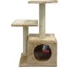 Когтеточка-комплекс с домиком 40х30х67 см, бежевый