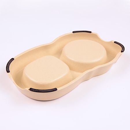 Миска двойная, 26x14.5x3.5 см, 200+250 мл, мальчик