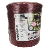 Провод для электропастуха FarmGuard красный с черным 2,5 мм / 1000 м / 3х0,16 мм