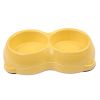 Миска двойная, 26×15×5.5 см, 250+250 мл, желтый