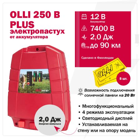 Электропастух OLLI 250 B PLUS от аккумулятора