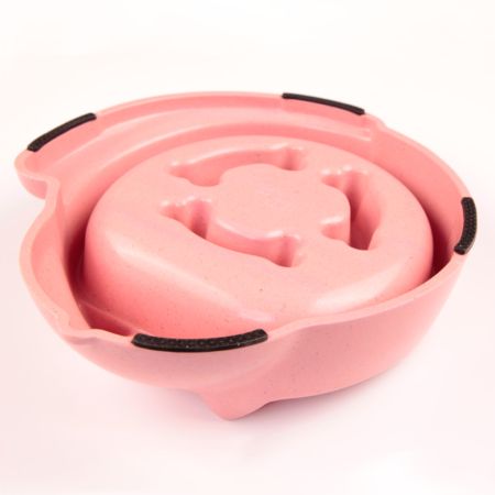 Миска для медленного кормления, 26.9x23.2x7.2 см, 700 мл, розовый