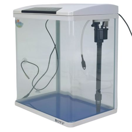 Аквариум Boyu HG-300 панорамный 22 л, LED освещение, дисплей, фильтры, белый