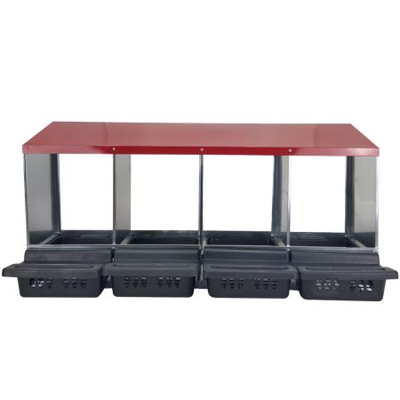 Гнездо для кур несушек 4 секции с яйцесборником