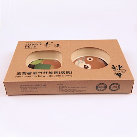 Миска двойная, 26x14.5x3.5 см, 200+250 мл, тюлень