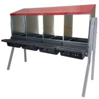 Гнездо для кур несушек 4 секции, на ножках, с яйцесборником