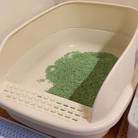 Лоток для кошек с совком Catidea 46х36х15 см, кремовый