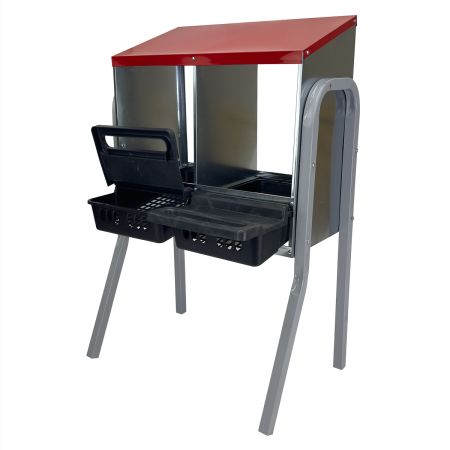 Гнездо для кур несушек 2 секции, на ножках, с яйцесборником