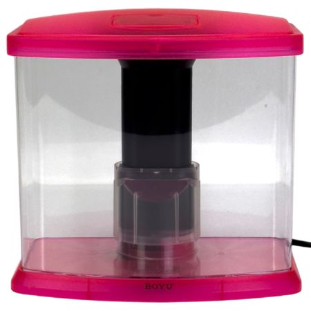 Аквариум Boyu DY-3A Desktop панорамный 3,6 л, настольный с фильтром и светильником, красный