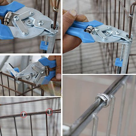 Инструмент скобообжимной для клеток автоматический + скобы 600 шт.