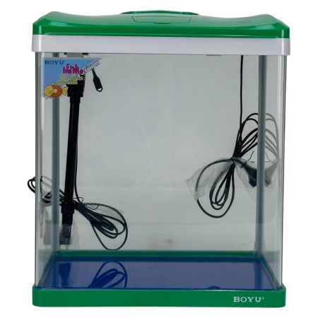 Аквариум Boyu EC-400 панорамный, 33 л, с фильтром и LED-лампой, зеленый