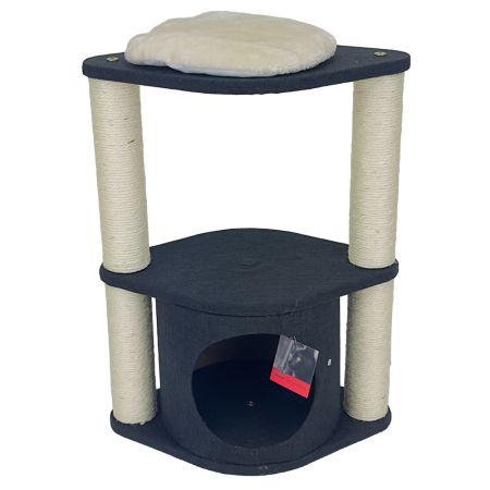 Когтеточка-комплекс с домиком 46х30х60 см, черный