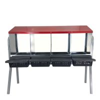 Гнездо для кур несушек 4 секции, на ножках, с яйцесборником