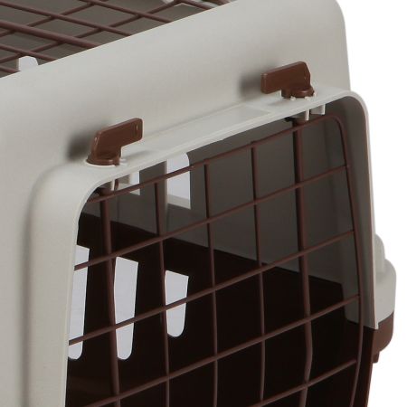 Переноска Safari Range 50х35х32 см для кошек и собак Pet Choice с металлической верхней решеткой, коричневый