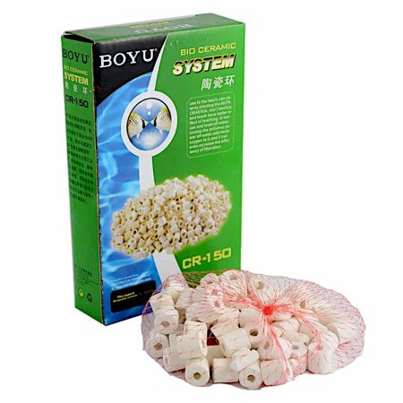 Наполнитель керамические кольца Boyu CR-150 для фильтра аквариума, 150 г