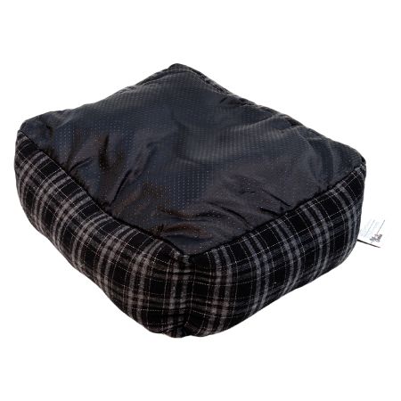 Лежак с бортом 73х59х18 см, съемная меховая подушка, мелкая клетка