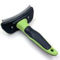 Дешеддер L с дугообразным лезвием 100 мм и с кнопкой самоочистки для вычесывания шерсти животных