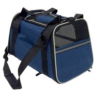 Сумка переноска складная для собак и кошек 45х30х30 см, синяя