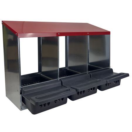 Гнездо для кур несушек 3 секции с яйцесборником