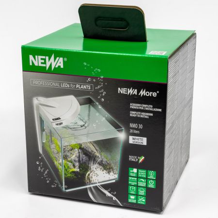 Аквариум Newa More NMO 30W Daylight LED 28 л с фильтром, нагревателем и освещением рассвет-закат, белый NEW VERSION