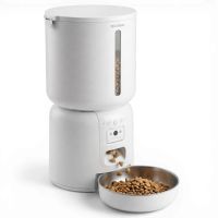 Автокормушка Petzengo PF28C Wi-Fi 4 л с камерой для сухого корма, стальная миска, белая