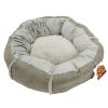 Лежак подушка Pet Choice для собак и кошек, круглый 76х76х15 см, меховой, серый
