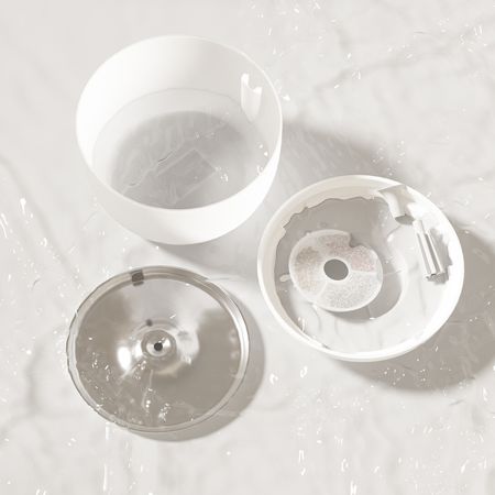 Автопоилка фонтан Petwant W8, 3 л, нержавеющая сталь, для кошек и собак, белая