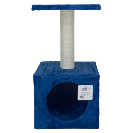 Когтеточка-домик 30х30х57 см, темно-синий