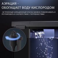 Аквариум Pawgether GR1S 14 л, WI-FI, с фильтром и LED-лампой, черный