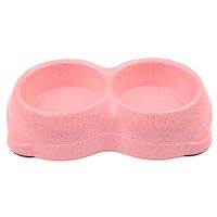 Миска двойная, 26×15×5.5 см, 250+250 мл, розовый Миска двойная, 26×15×5.5 см, 250+250 мл, розовый