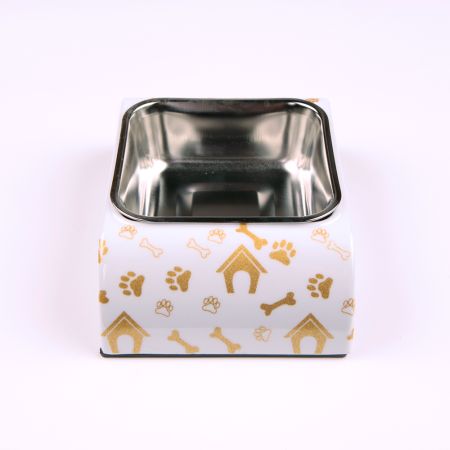 Миска для собак и кошек, 18.5x12x4.5 см, 400 мл, домик, белый