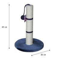 Когтеточка-столбик 30х30х45 см, с игрушкой, синий