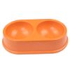 Миска двойная, 26.5x15х5.5 см, 290+290 мл, оранжевый