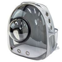 Рюкзак прозрачный с иллюминатором для переноски кошек и собак, светло-серый