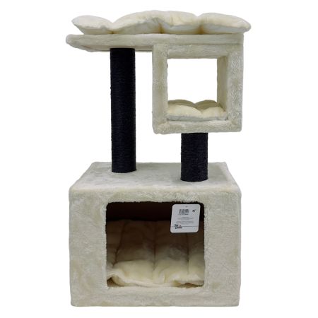 Когтеточка-комплекс 40х30х67 см, с подушками, кремовый