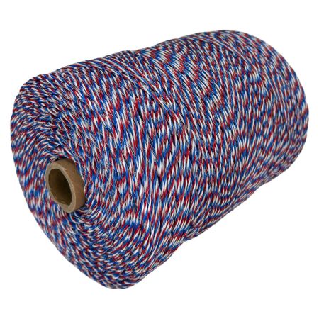 Провод для электропастуха FarmGuard белый с красным и синим 2,5 мм / 1000 м / 3x0,3 мм